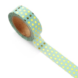 Foiled Washi Tape - Polka Dots (Mint)