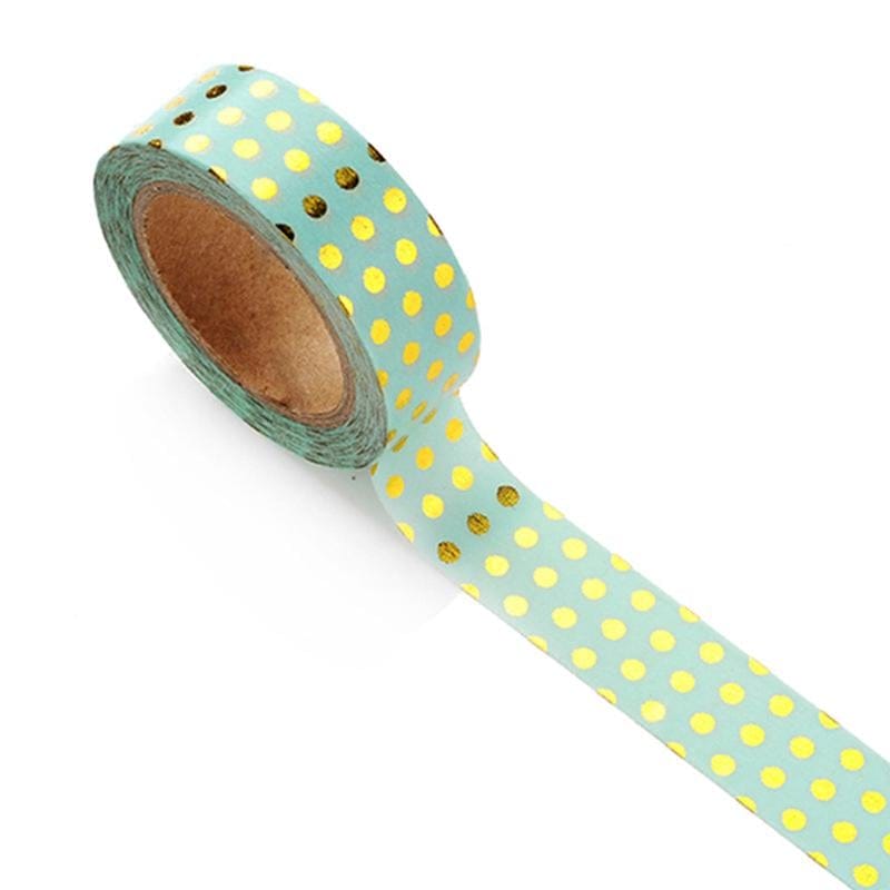 Foiled Washi Tape - Polka Dots (Mint) CAWT 249 washi Tapes polka dots mint Foiled Washi Tape - Polka Dots (Mint)