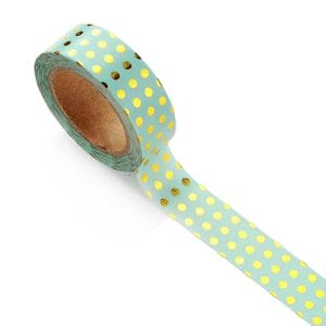 Foiled Washi Tape - Polka Dots (Mint)