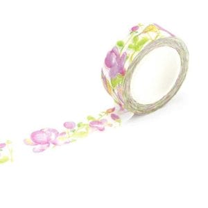 Watercolor pink Flowers - Japanese Washi Tape
