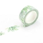 Green watercolor florals - Japanese Washi Tape