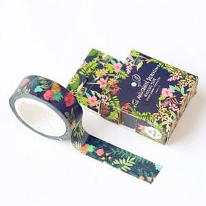 Washi Tape - Tropical Florals with black BG
