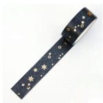 Foiled Washi Tape - Stars with Black BG