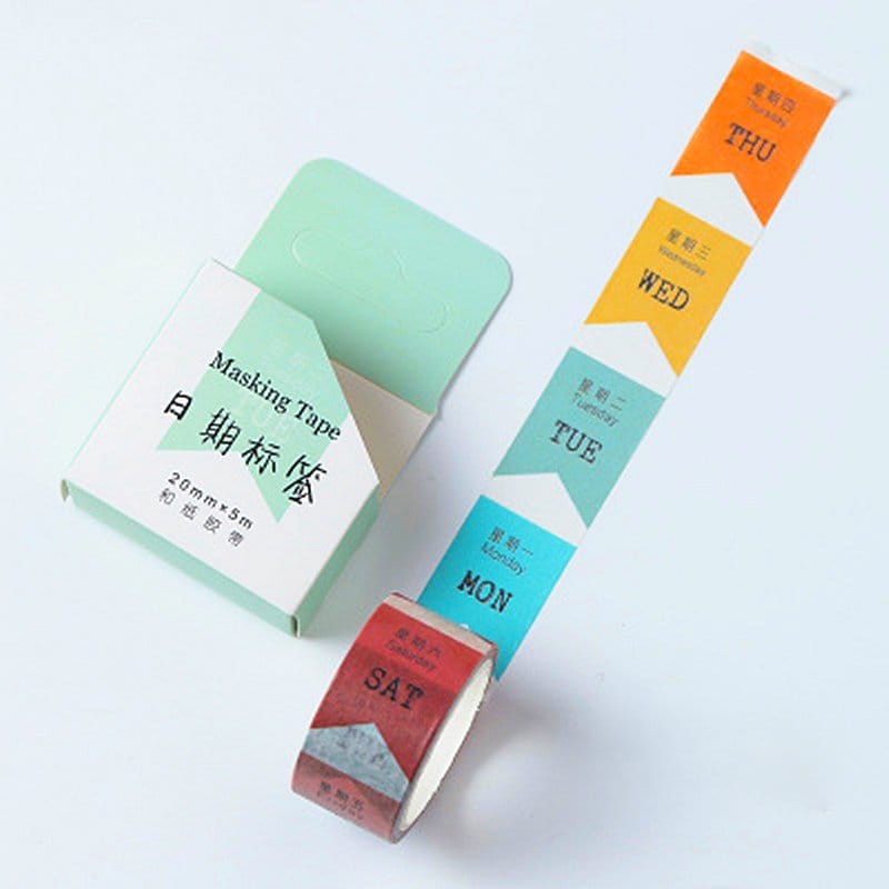 Washi Tape - Weekly Planner (20 mm by 5m) CAWT 290 washi Tapes planner Washi Tape - Weekly Planner (20 mm by 5m)