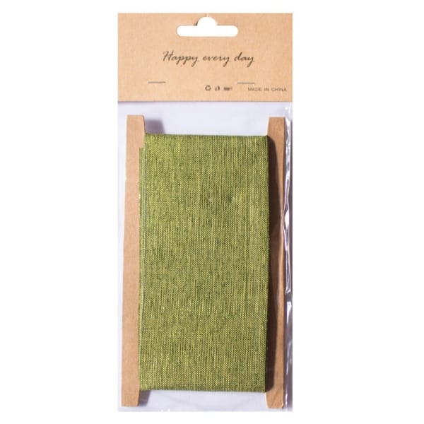 Designer Plastic Glitter Burlap Ribbon - Green