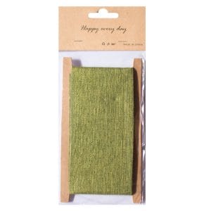 Designer Plastic Glitter Burlap Ribbon - Green