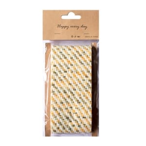 Designer Plastic Pattern Burlap Ribbon - Muted Multicolor