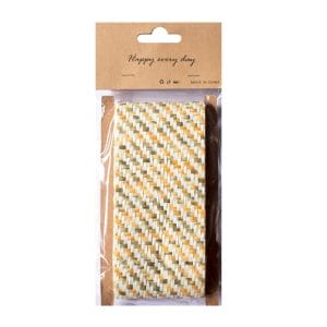 Designer Plastic Pattern Burlap Ribbon - Muted Multicolor
