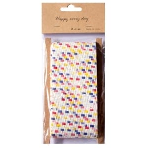 Designer Plastic Pattern Burlap Ribbon - Bright Multicolor