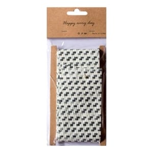 Designer Plastic Pattern Burlap Ribbon - Chequered