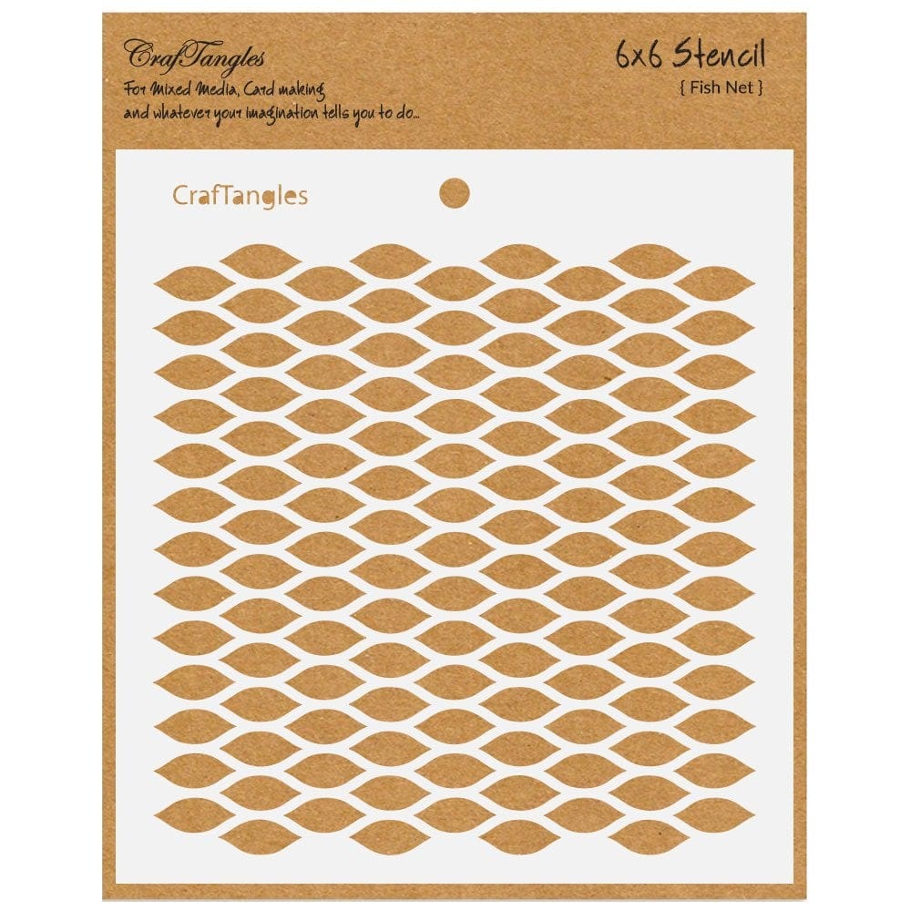 CrafTangles 6"x6" Stencil - Fish Net CTCS85 craftangles stencils fish net CrafTangles 6"x6" Stencil - Fish Net