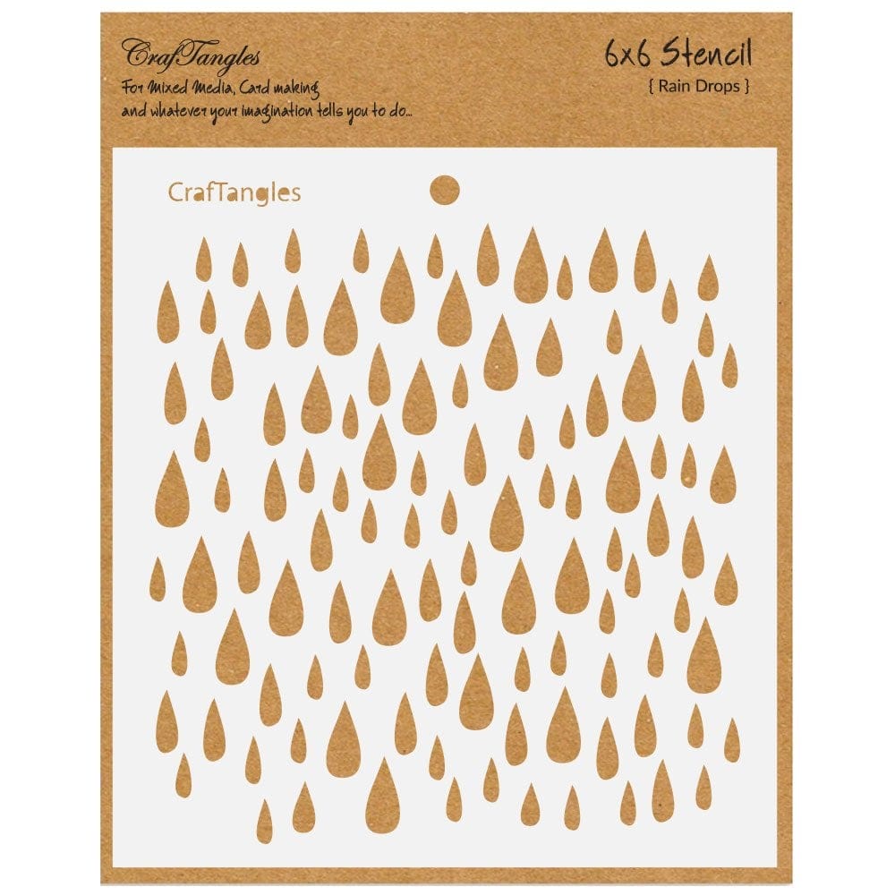 CrafTangles 6"x6" Stencil - Raindrops CTCS88 craftangles stencils rain drops CrafTangles 6"x6" Stencil - Raindrops