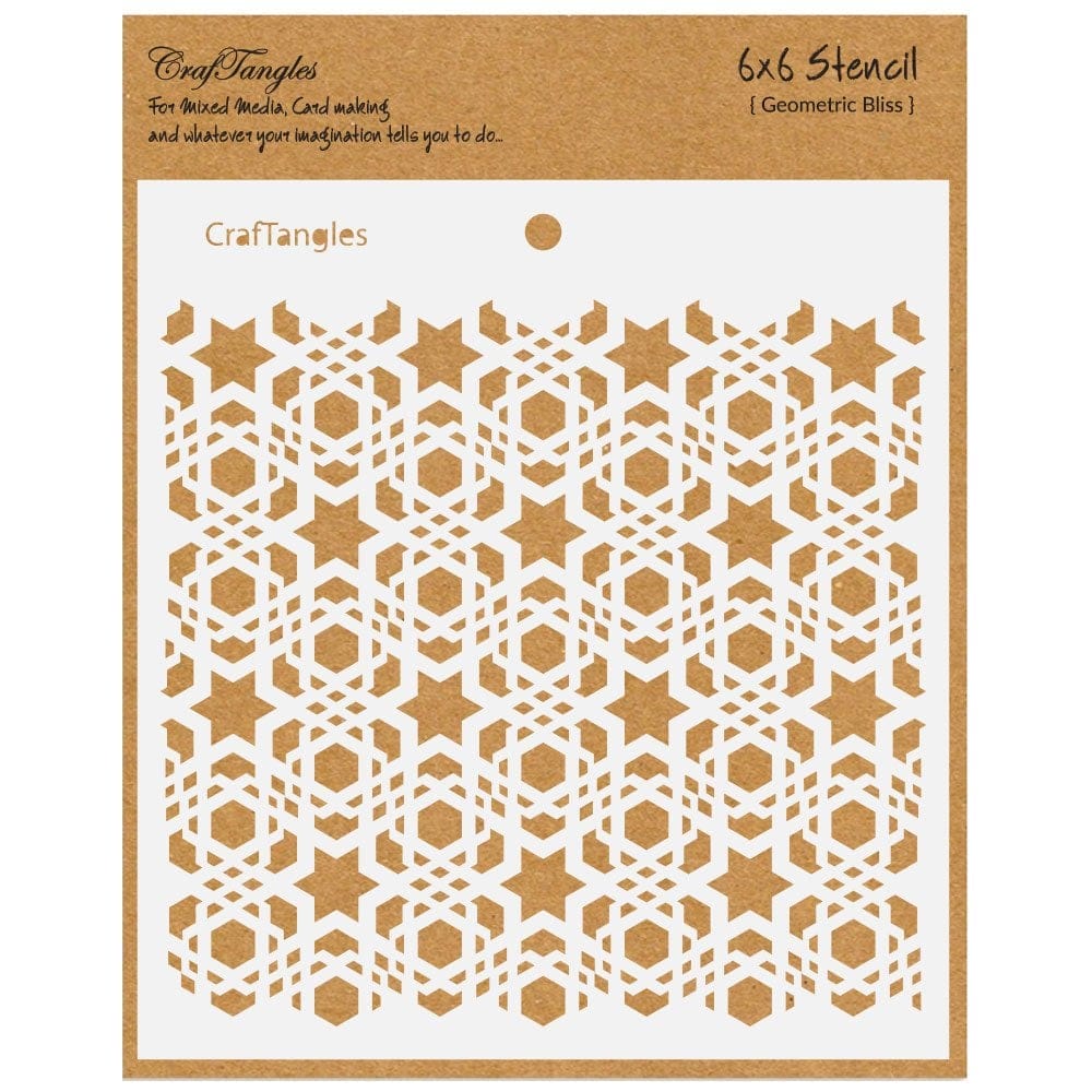 CrafTangles 6"x6" Stencil - Geometric Bliss CTCS92 craftangles stencils geometric bliss CrafTangles 6"x6" Stencil - Geometric Bliss