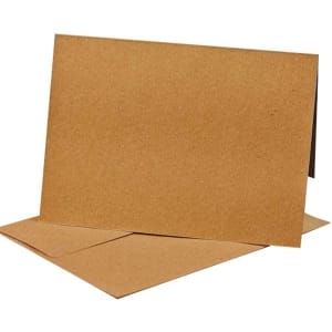 CrafTangles Notelets (Card bases and coordinating envelopes) - Kraft Brown (10 pcs) - 225 gsm