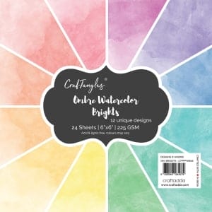 CrafTangles Scrapbook Paper Pack - Ombre Watercolor - Brights (6"x6")