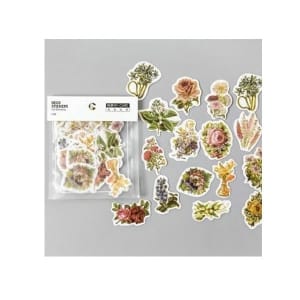 Floral gold foiled Stickers or Ephemera (45 pcs)