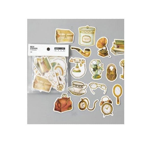 Foiled vintage elements Stickers or Ephemera (45 pcs)