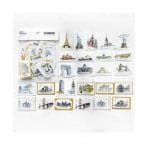 Travel places gold foiled Stickers or Ephemera (45 pcs)