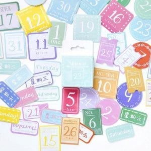 Colorful numbers Stickers or Ephemera (45 pcs)