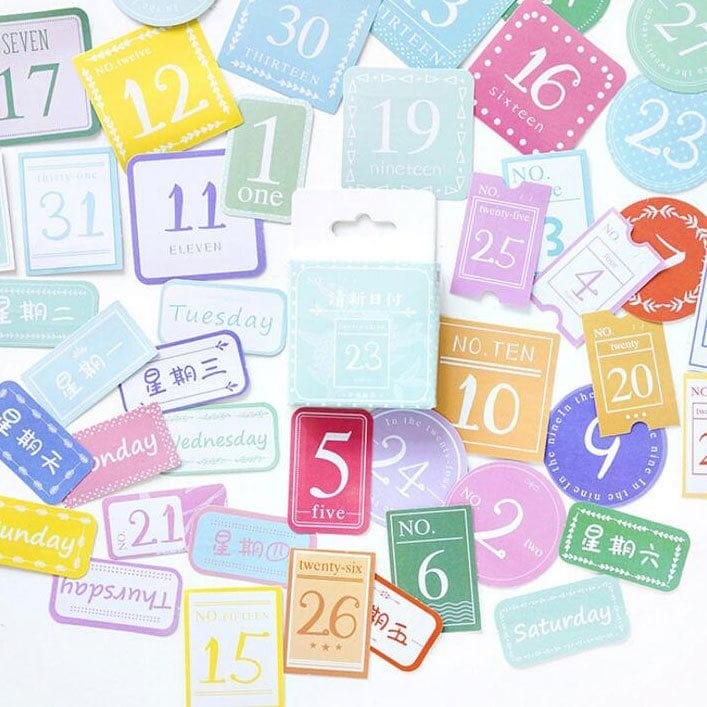Colorful numbers Stickers or Ephemera (45 pcs)