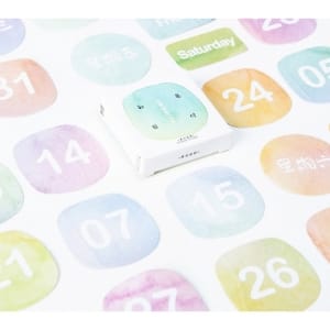 Watercolor Days Stickers or Ephemera (45 pcs)