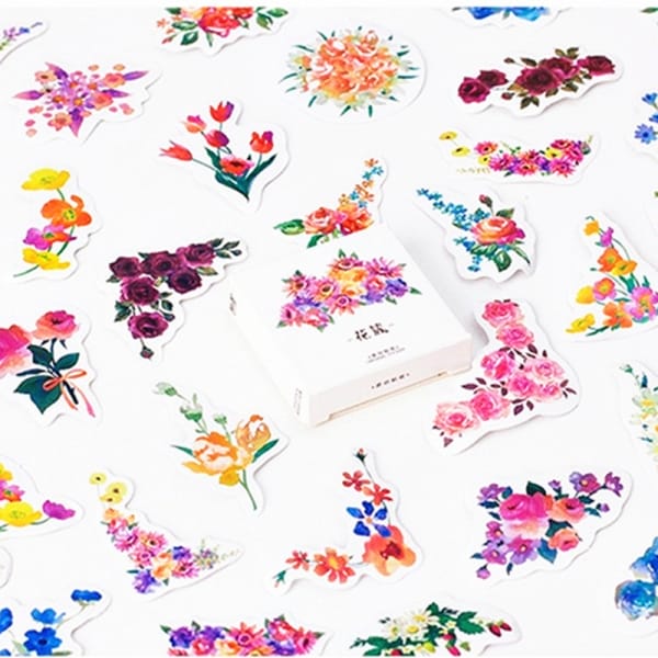 Flowers Stickers or Ephemera (45 pcs)