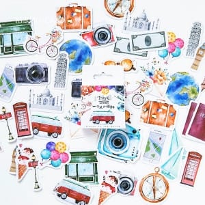 Travel Elements Stickers or Ephemera (45 pcs)