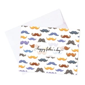 Moustache Fathers Day printed Greeting Card