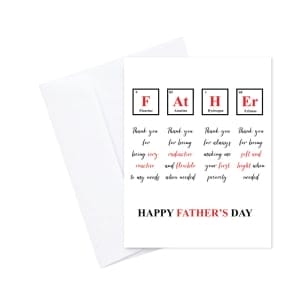Geeky Fathers Day printed Greeting Card