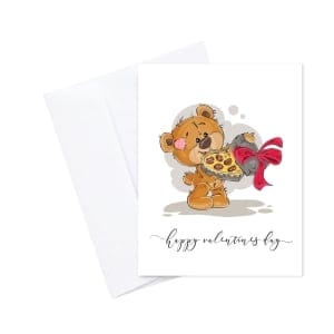 Bears with Choclates printed Greeting Card