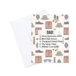 Best Dad qualities Fathers Day printed Greeting Card