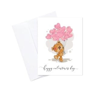 Valentines Day card with Balloon printed Greeting Card