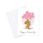 Valentines Day card with Balloon printed Greeting Card