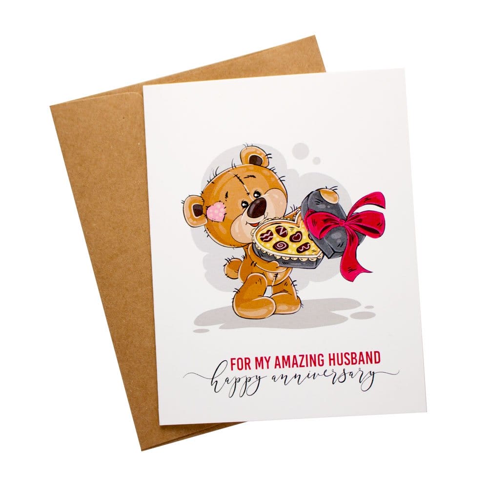 Happy anniversary husband printed Greeting Card amazing husband happy anniversary printed greeting card Anniversary Cards