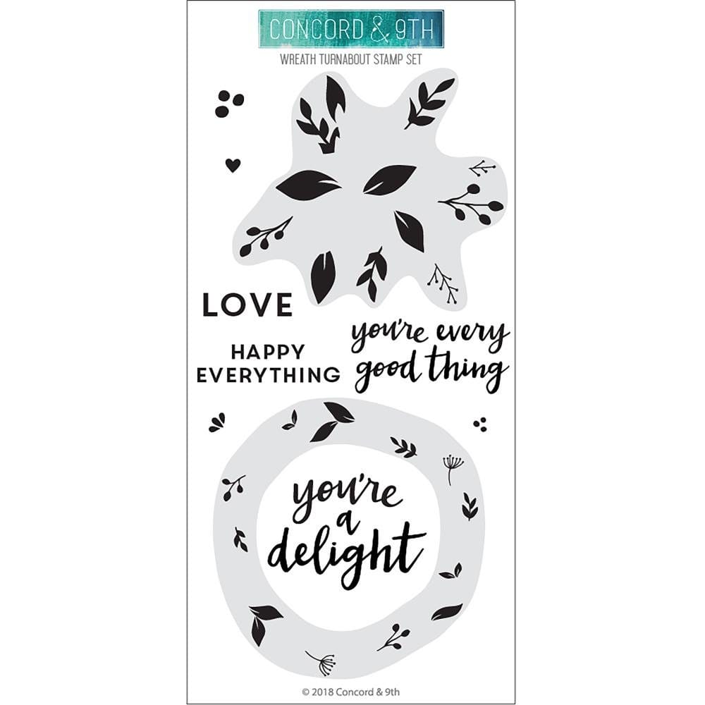 Concord & 9th Clear Turnabout Stamp - Wreath