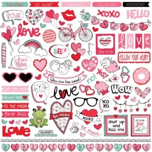Photoplay Sticker - Love Notes Stickers 12"X12"