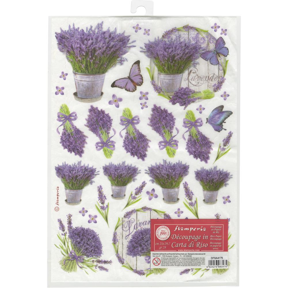 Stamperia Rice Paper A4 - Lavendar stamperia rice paper lavendar Stamperia Rice Paper A4 - Lavendar