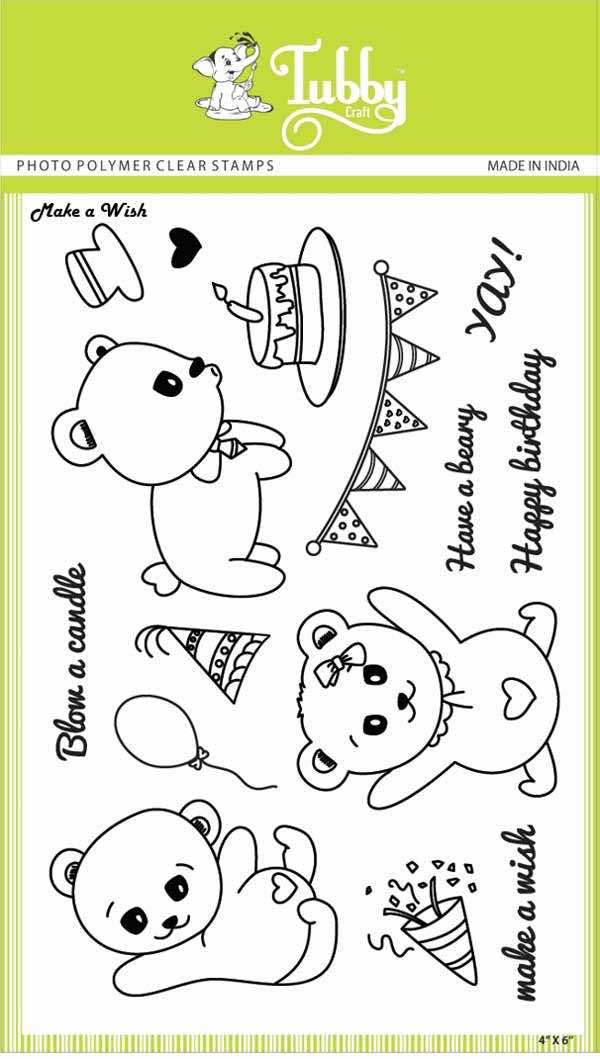 Tubby Photopolymer Clear Stamps - Make a Wish