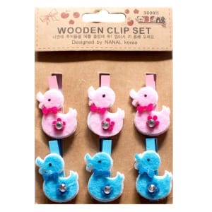 Wooden Clip Set - Ducks