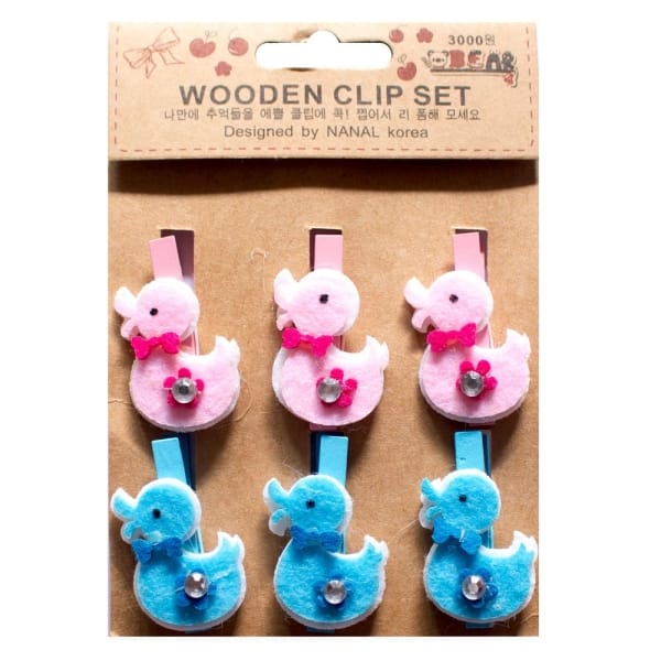 Wooden Clip Set - Ducks