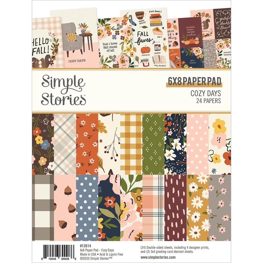 Simple Stories Double-Sided Paper Pad - Cozy Days (6"X8" 24/Pkg) 13514 simple stories paper cozy days Simple Stories Double-Sided Paper Pad - Cozy Days (6"X8" 24/Pkg)