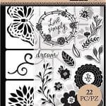 Art C Stamp and Stencil Set - Floral