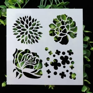 Stencil - Various Flowers (5 by 5 inch)
