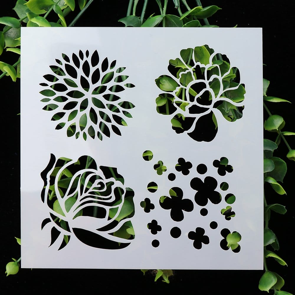 Stencil - Various Flowers (5 by 5 inch) CHCS 49 stencil various flowers Stencil - Various Flowers (5 by 5 inch)