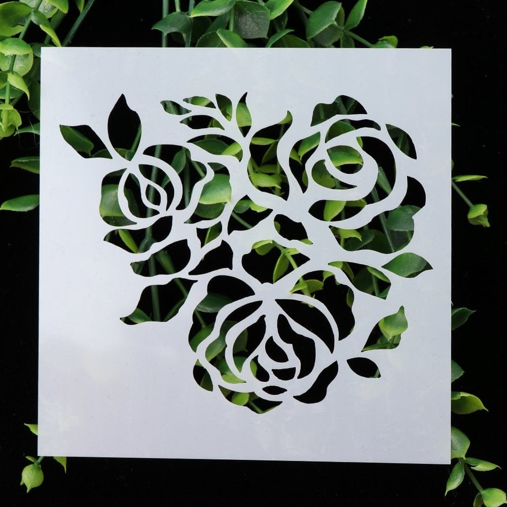 Stencil - Roses (5 by 5 inch) CHCS 51 stencil roses Stencil - Roses (5 by 5 inch)