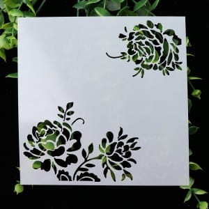 Stencil - Floral Corners (5 by 5 inch)