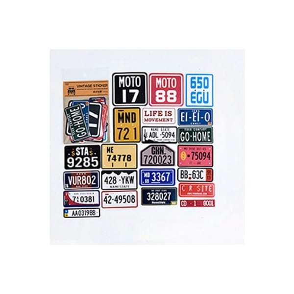 Vintage Vehicle Labels Ephemera or Stickers (24 pcs)