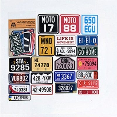 Vintage Vehicle Labels Ephemera or Stickers (24 pcs)