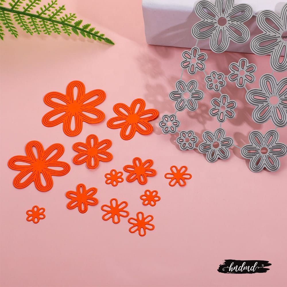Steel Dies - 6 petal decorative flowers (Set of 12 dies) XY337 steel cutting dies CraftAdda 1 XY337_steel_cutting_dies_CraftAdda_1