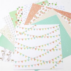 Birthday Party Scrapbook Paper (Pack of 24 sheets) - 12 by 12 inch